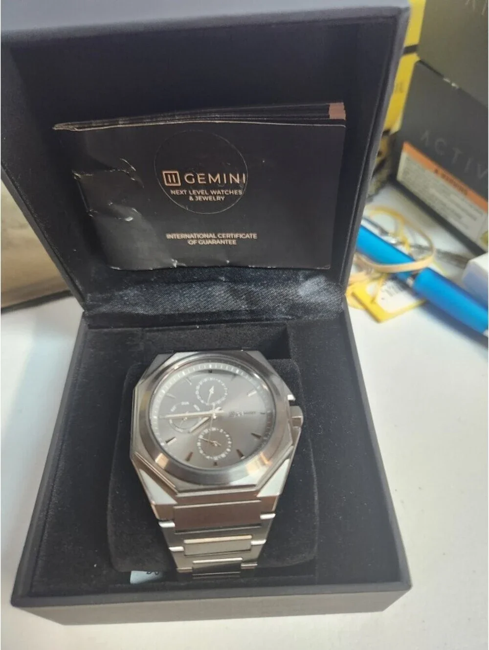 Gemini Men's Watch Gun Metal, Quartz 43mm (FER07)